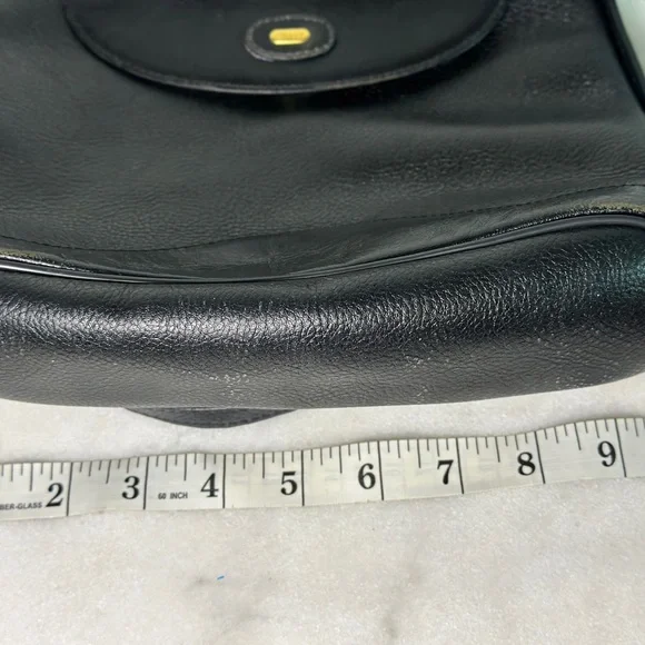 Vintage Bally Pebble Leather Bucket Shoulder Bag Gold Chain Front Flap Pocket - Picture 7 of 8